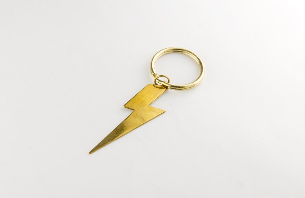 Lightning Bolt Key Chain by JanPalomboDesign on Etsy
