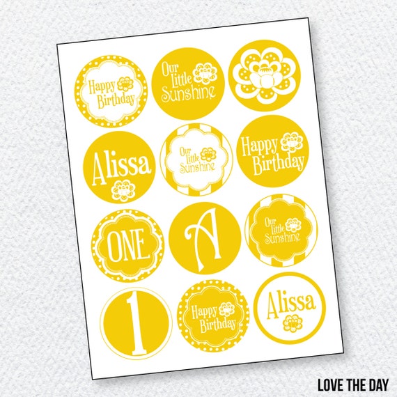 Yellow Sunshine Party PRINTABLE DIY Birthday Party Circles by Love The Day Il_570xn