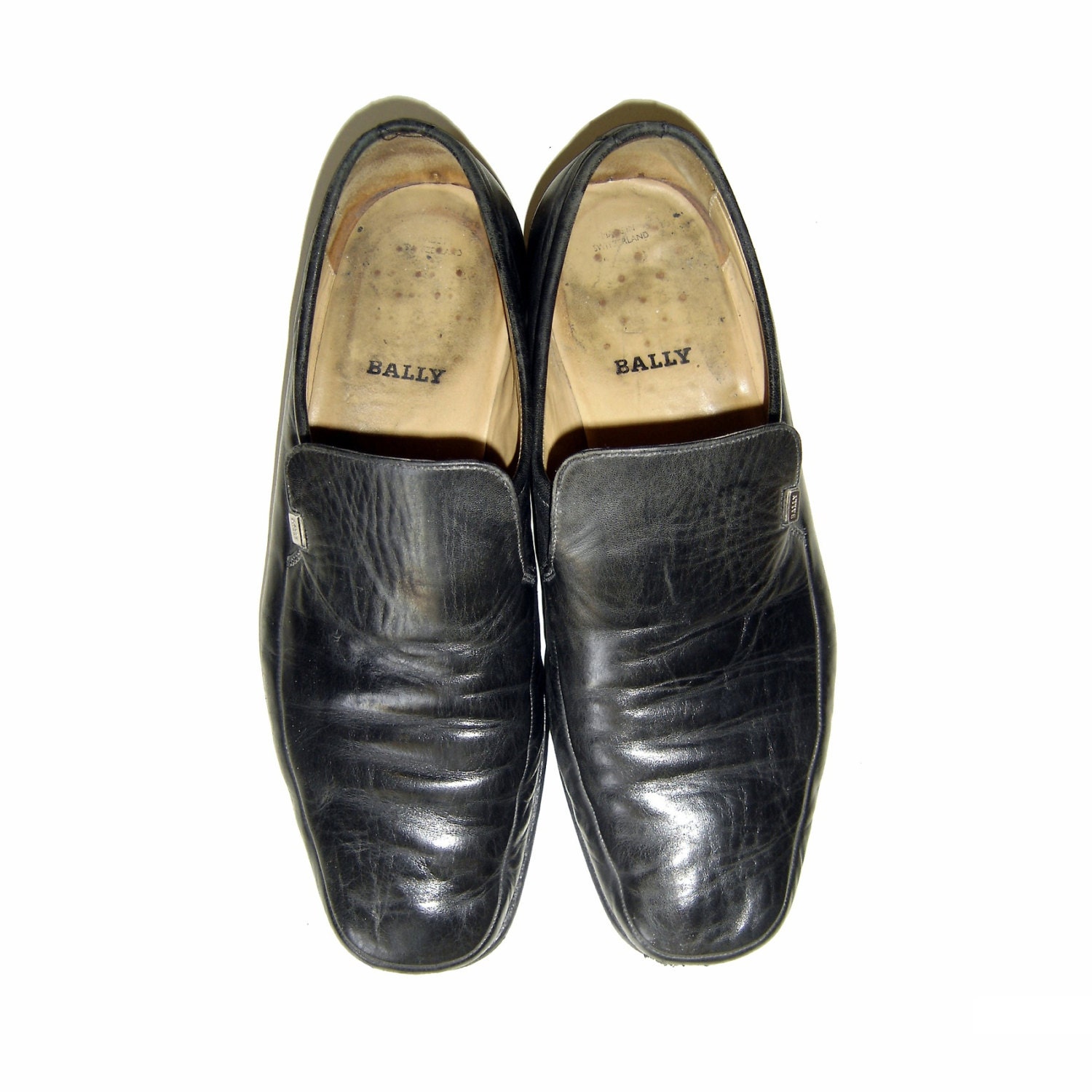 Vintage BALLY Black Leather Shoes Size Mens 9 by RockywayVintage