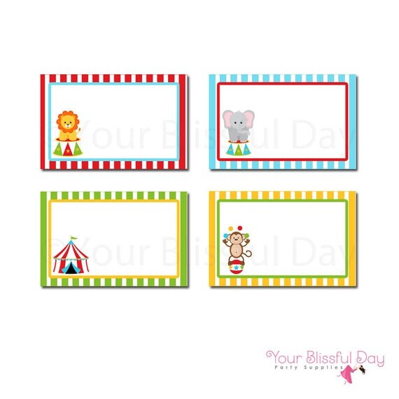 PRINTABLE Circus Themed Label Tents Il_570xn