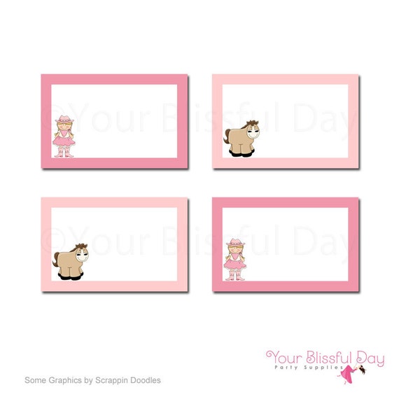 PRINTABLE Cowgirl Label Tents #523 Il_570xn