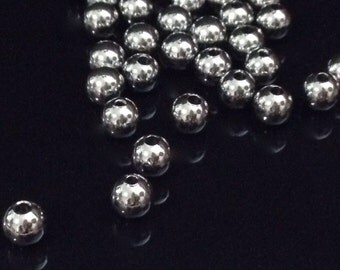 6mm Beads, Stainless Steel Round, 1.5mm Hole, 201 Grade Stainless, Hypoallergenic, Non Tarnish, Lot Size 12 to 100, #1524