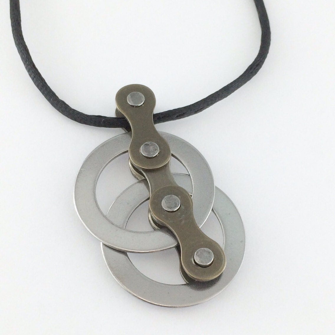 Double circle Bicycle chain necklace bicycle jewelry cycling