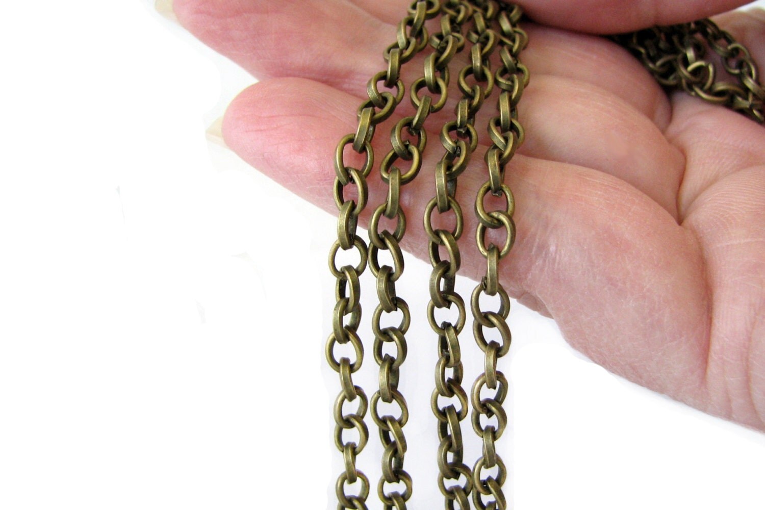 Bronze Chain 10 Feet Antique Bronze Oval Link Chain Brass