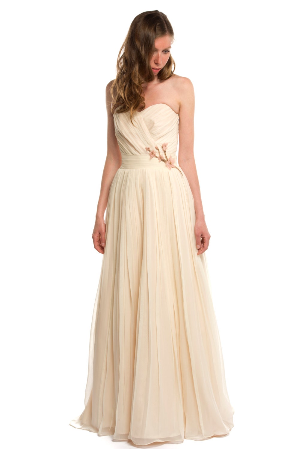 Cherry Blossom Wedding Dress Chiffon Custom Made to Order in