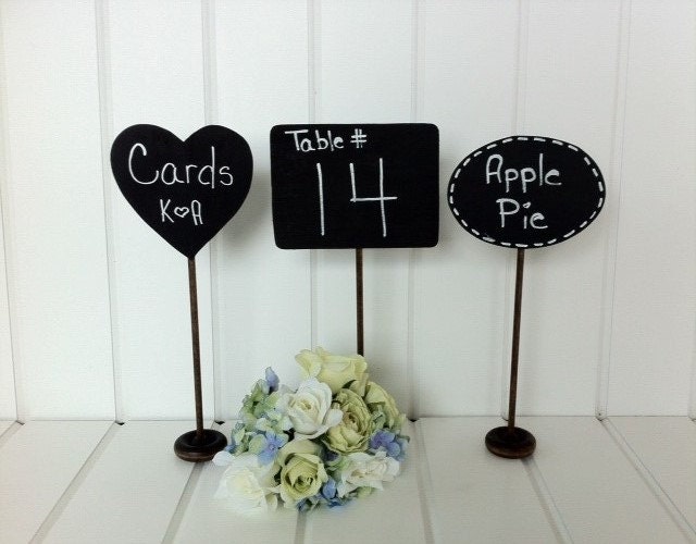 Rustic Wedding Decor Chalkboard Table Sign Dessert Signs Free Standing Table Sign Holder Chalkboard Sign Clothespin Card Holder Table Number