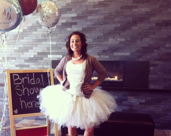 Bridal Tutu for waist 35" up to 42" great for Halloween, Birthdays, Dance and Bachelorette parties