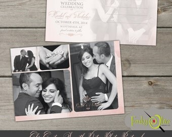 The Chic Couture Postcard Photo Save the Date - PRINTABLE FILE - Elegant, Ombre, Designer, Blush, Gray, Subtle, Sophisticated, Watercolor