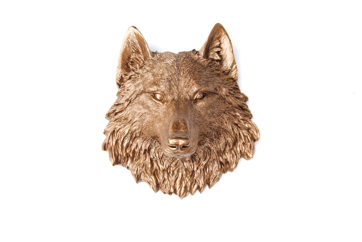 Wolf Head Wall Mount Miniature Bronze Wolf Wall Mount Faux