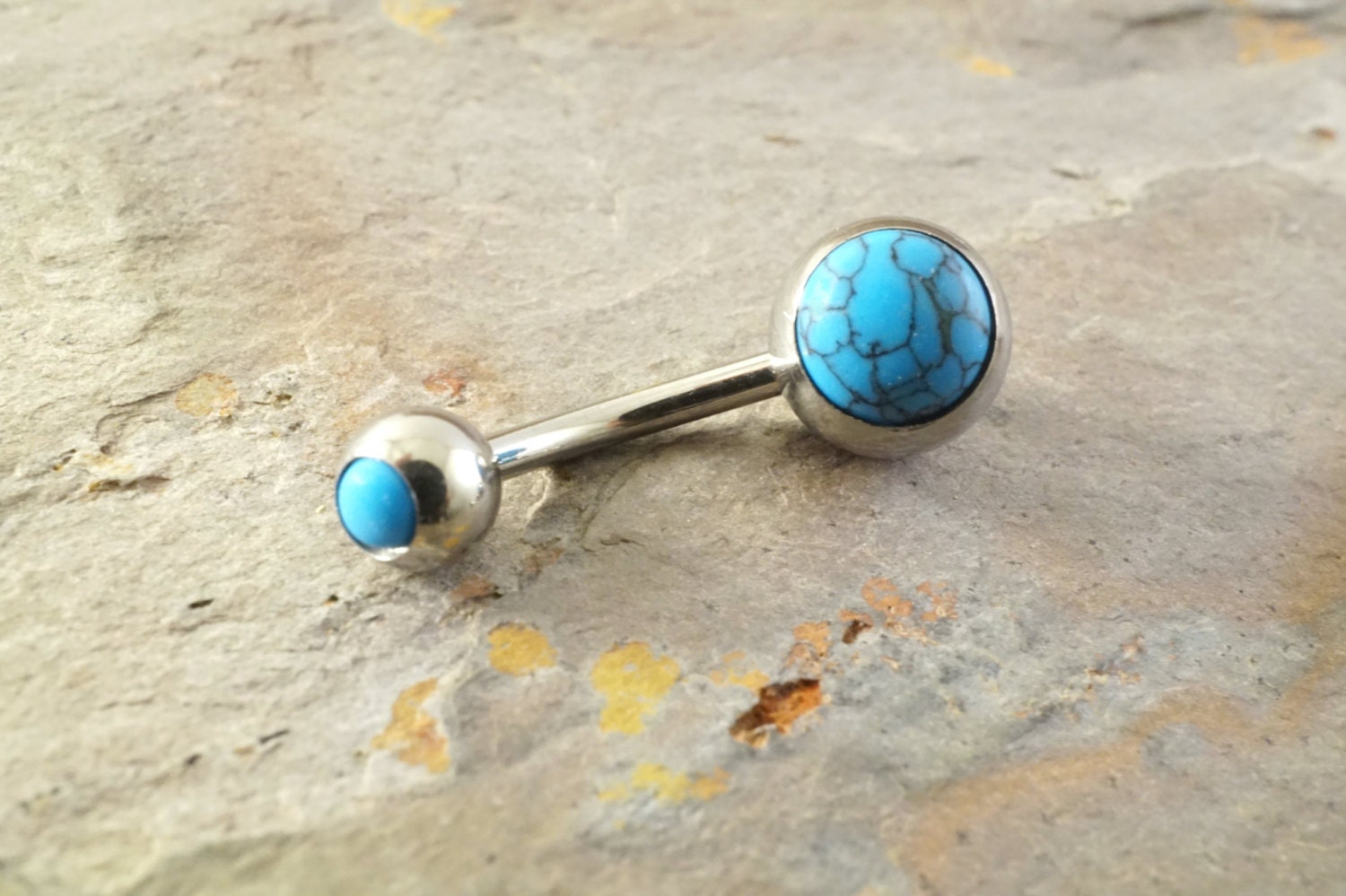 Turquoise Gemstone Belly Button Ring Jewelry