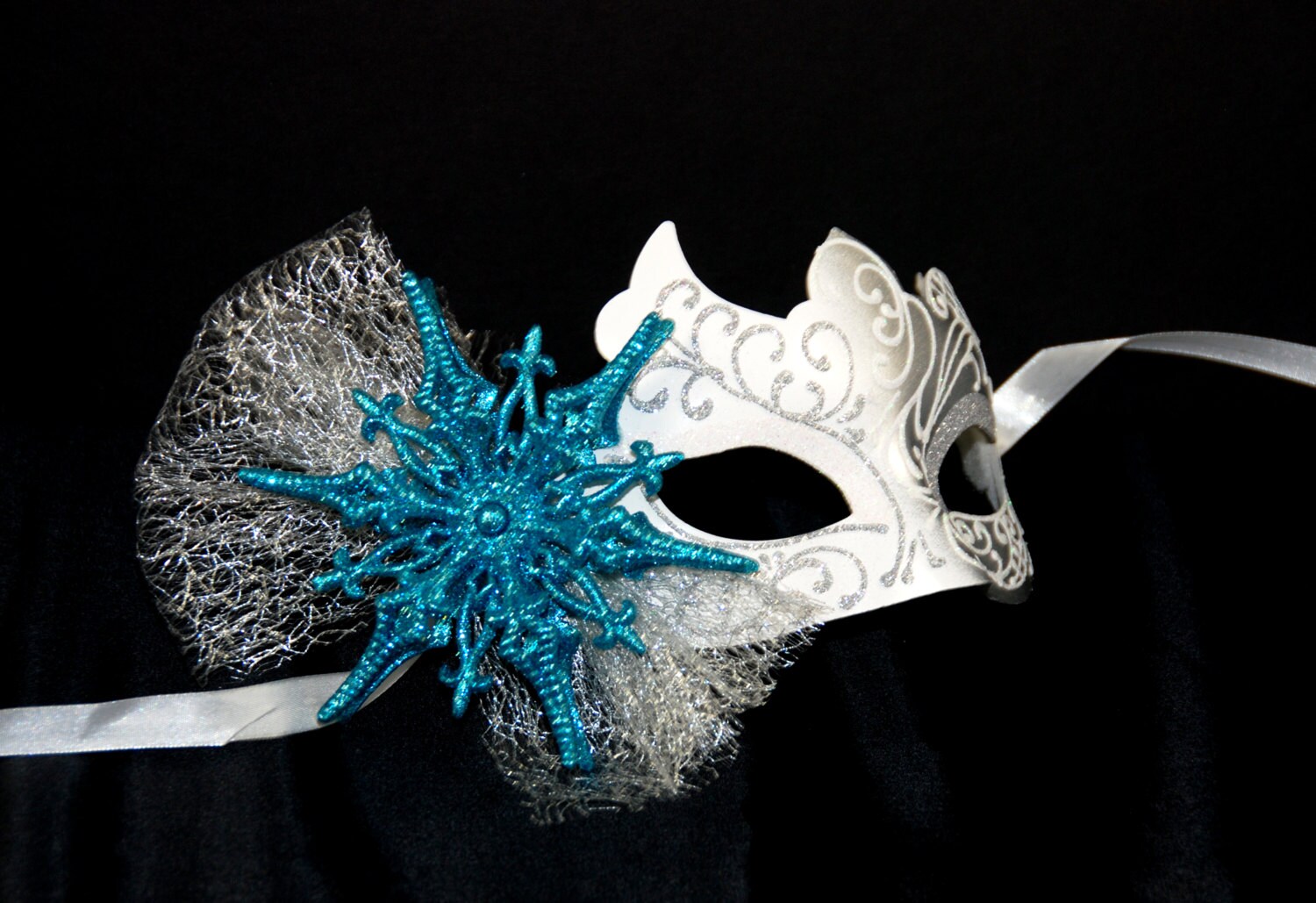 Snowflake Masquerade Mask Snow Queen Costume By Madamemerrywidow