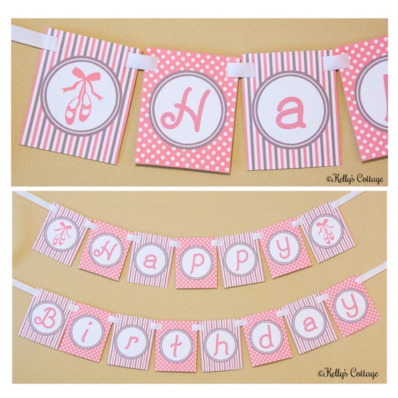Ballerina Birthday Banner, Instant Download, Printable, Digital Il_570xn