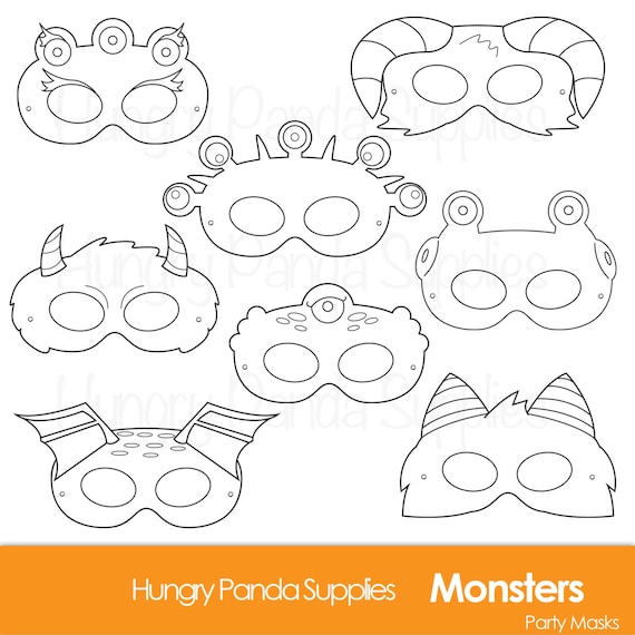 Monster Printable Coloring Masks halloween masks monsters