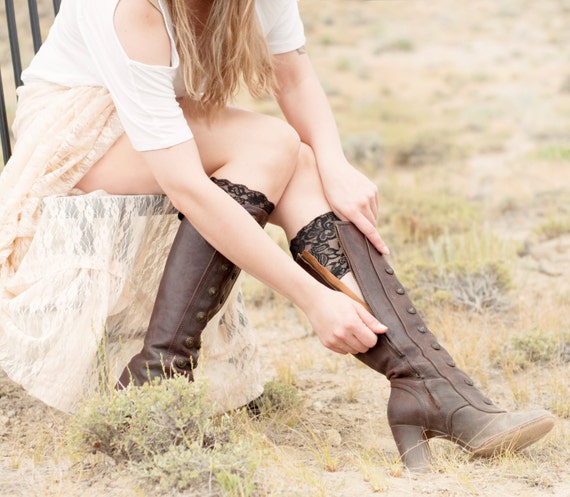 Boot Cuffs, Black Lace Boot Cuffs, Gift Ideas for Her, Boot Topper, Women Faux Leg Warmers, Knee High Accessory, Womens Girlfriend Wife