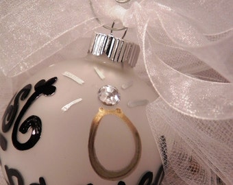 Hand Panted Christmas Ornament - Just Engaged