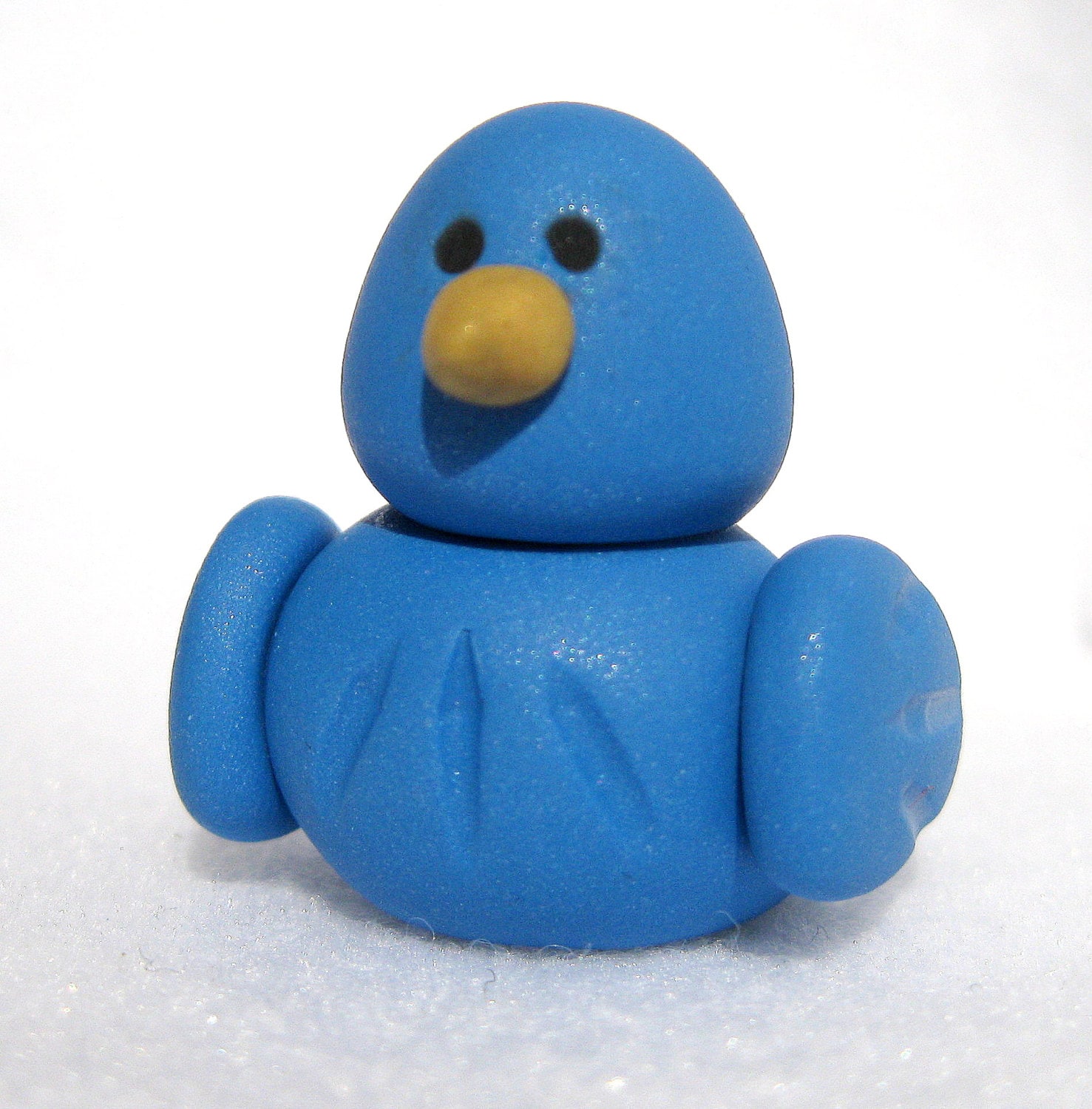 Polymer Clay Blue Bird Blue Jay Handmade Miniature Figurine