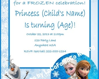 Custom Frozen Party Invitation