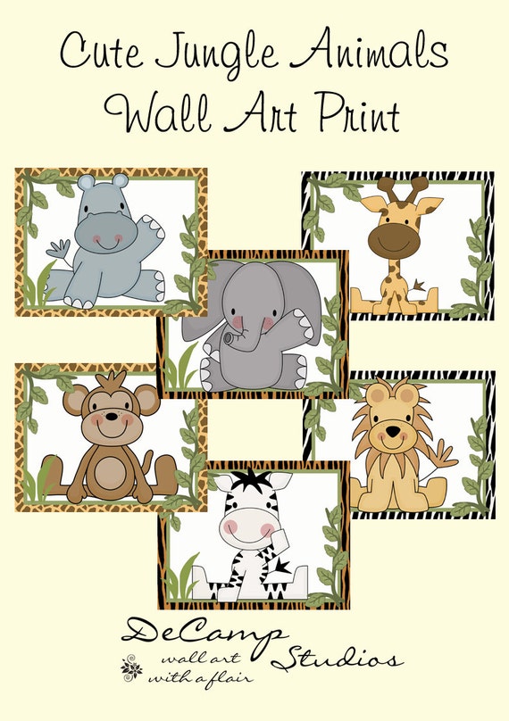 Download SAFARI ANIMAL PRINTS 8x10 Wall Art Baby Boy by decampstudios