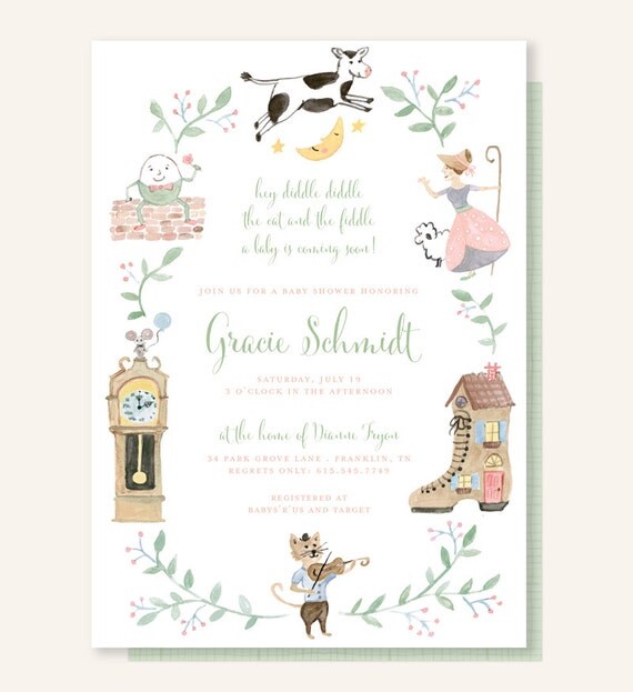 Nursery Rhyme Baby Shower Invitations Wording 9