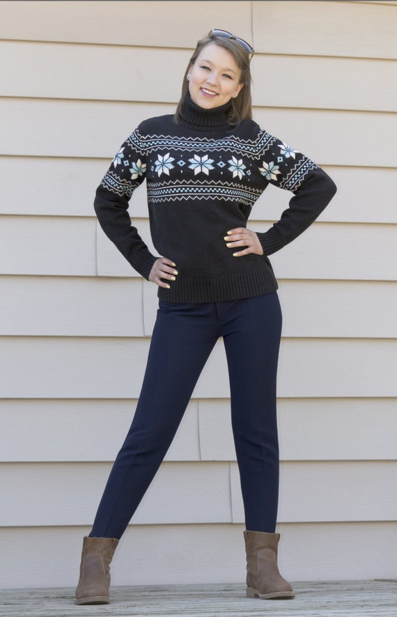 Vintage 1960's Navy High Waist Ski Pants Hipster Retro