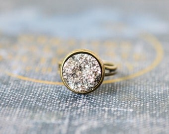 Silver Druzy Ring, Gypsy Jewelry, Boho Ring, Druzy Jewelry, Drusy Ring, Drusy Jewelry, Bohemian Jewelry