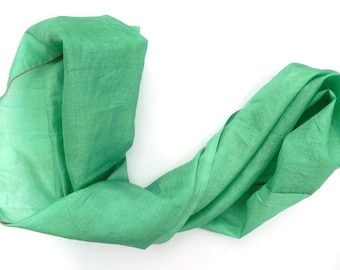Spring Green Infinity Scarf, Loop, Indian Silk Scarf, Vintage Sari, Summer Scarves, Green Silk Circle Scarf, Green Scarf
