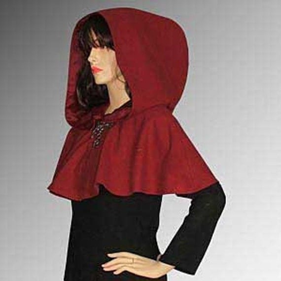 Women's Medieval Style Shoulder Cape Hood 100 Natural