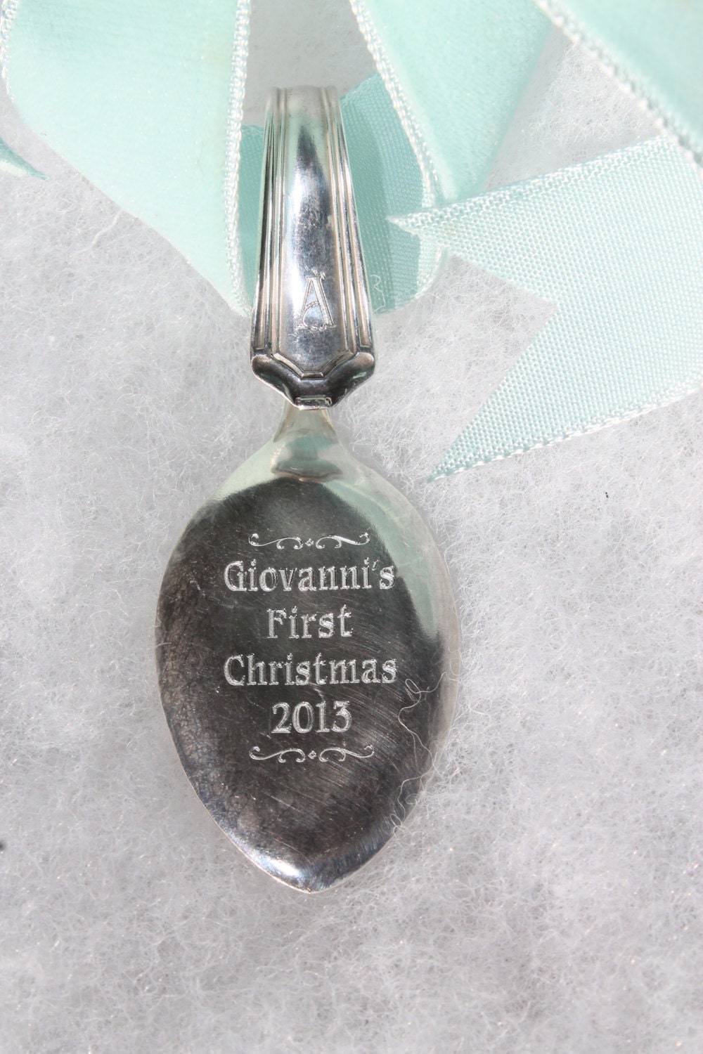 baby s first christmas ornament silver spoon custom baby s first christmas ornament silver spoon custom