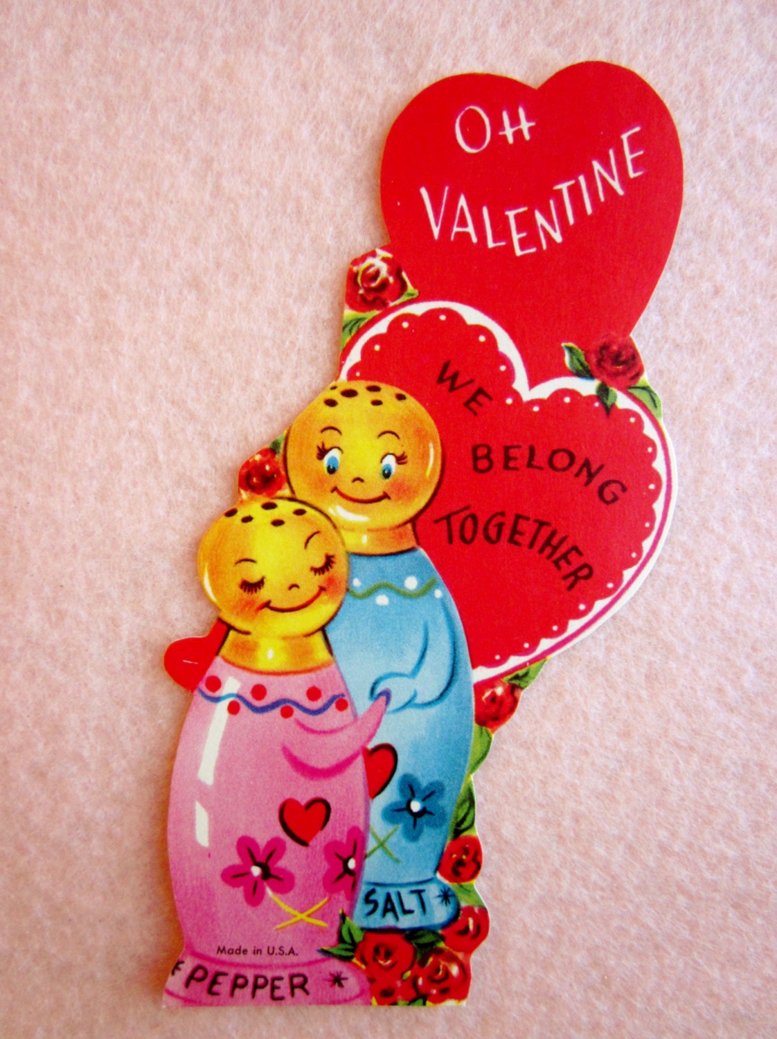 vintage valentines day card unused 1950s oh valentine we