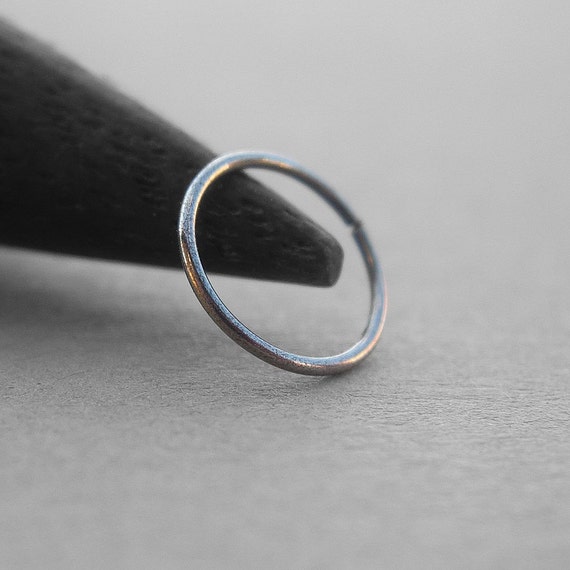 22 Gauge Niobium Thin Nose Ring Endless Hoop Tiny Nose Hoop