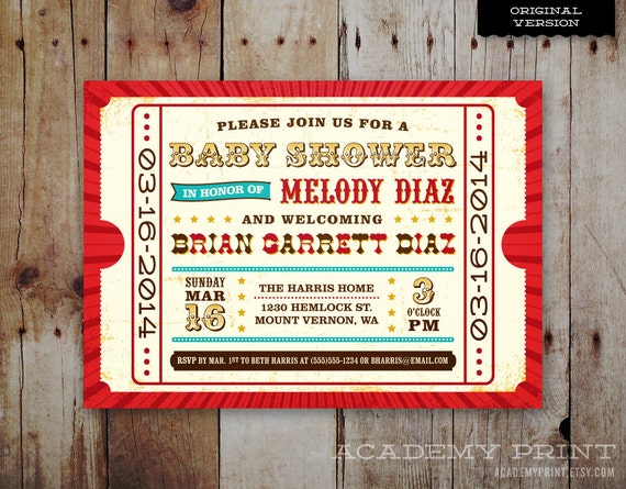 Carnival Themed Baby Shower Invitations 6