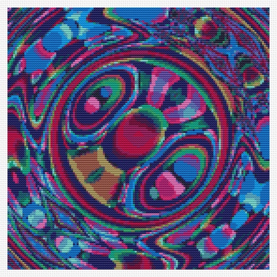 UNIQUE Groovy Baby Cross Stitch Pattern, PDF instant download.