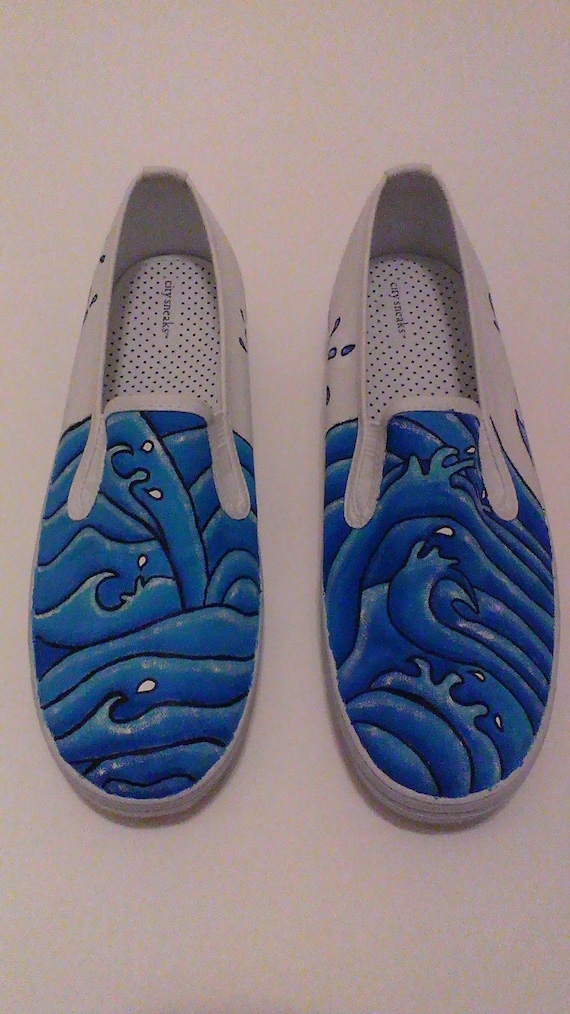 CLEARANCE Custom Hand Painted Slip on Tennis by RebeccaSteenCrafts