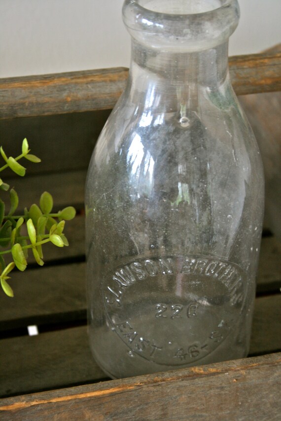 Antique Milk Bottle Antique Farmhouse Vintage Glass Milk