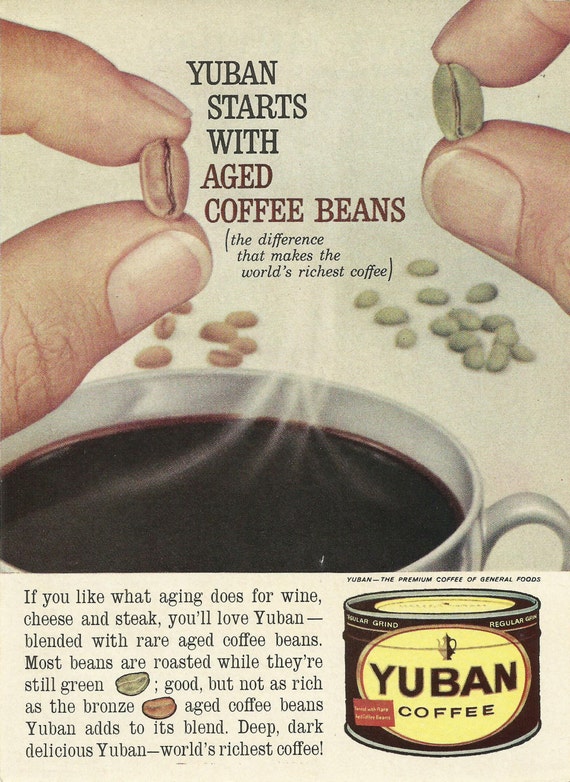 Yuban Coffee Original 1961 Vintage Print Ad by VintageAdarama