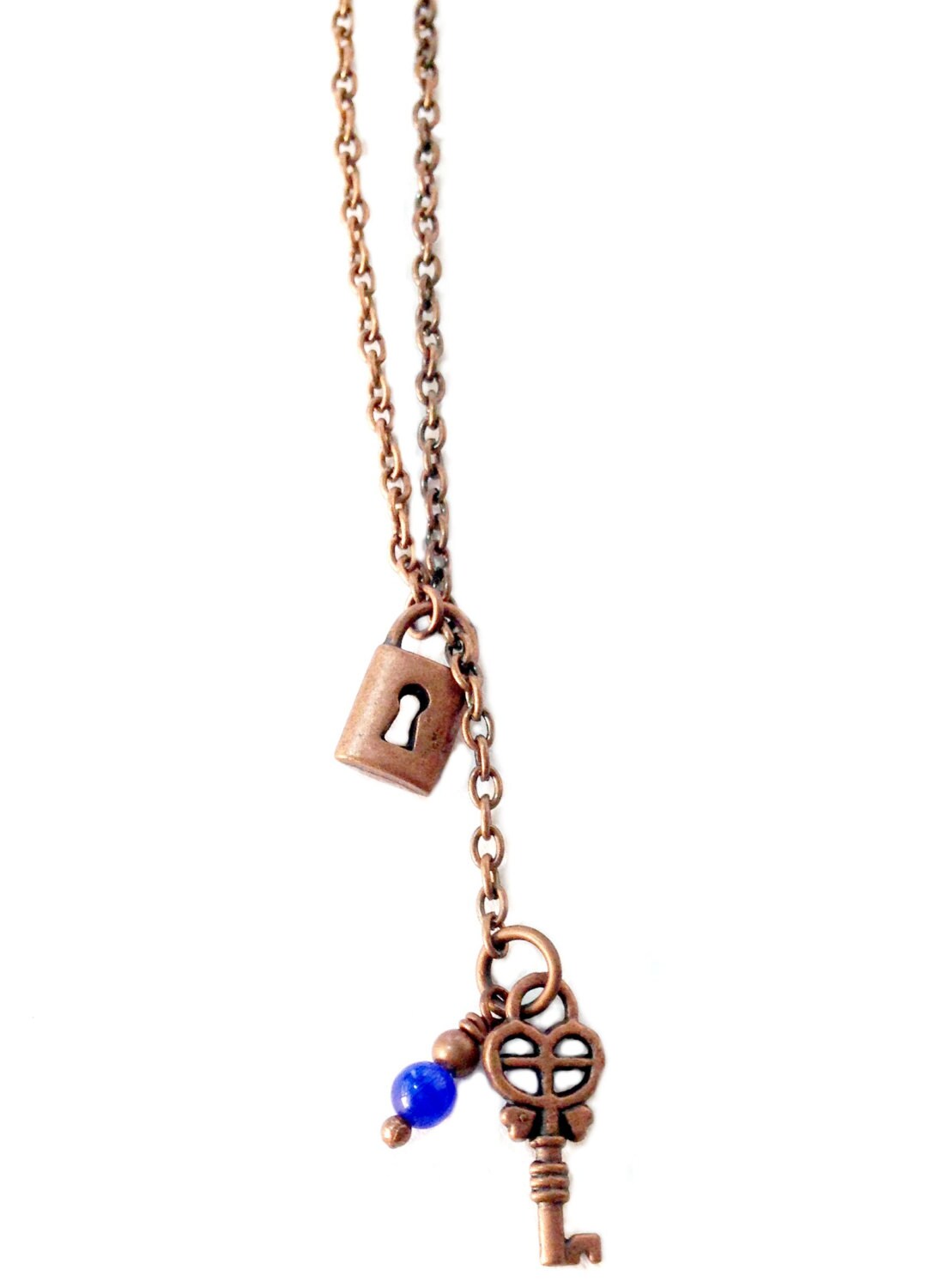 Lock and Key Lariat Necklace