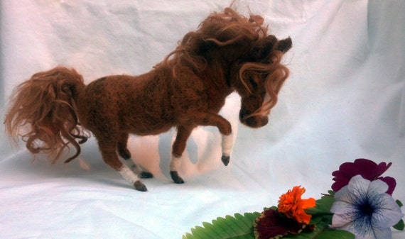Needle Felted Welsh Pony Poseable Soft Sculpture by MyBuddyBling