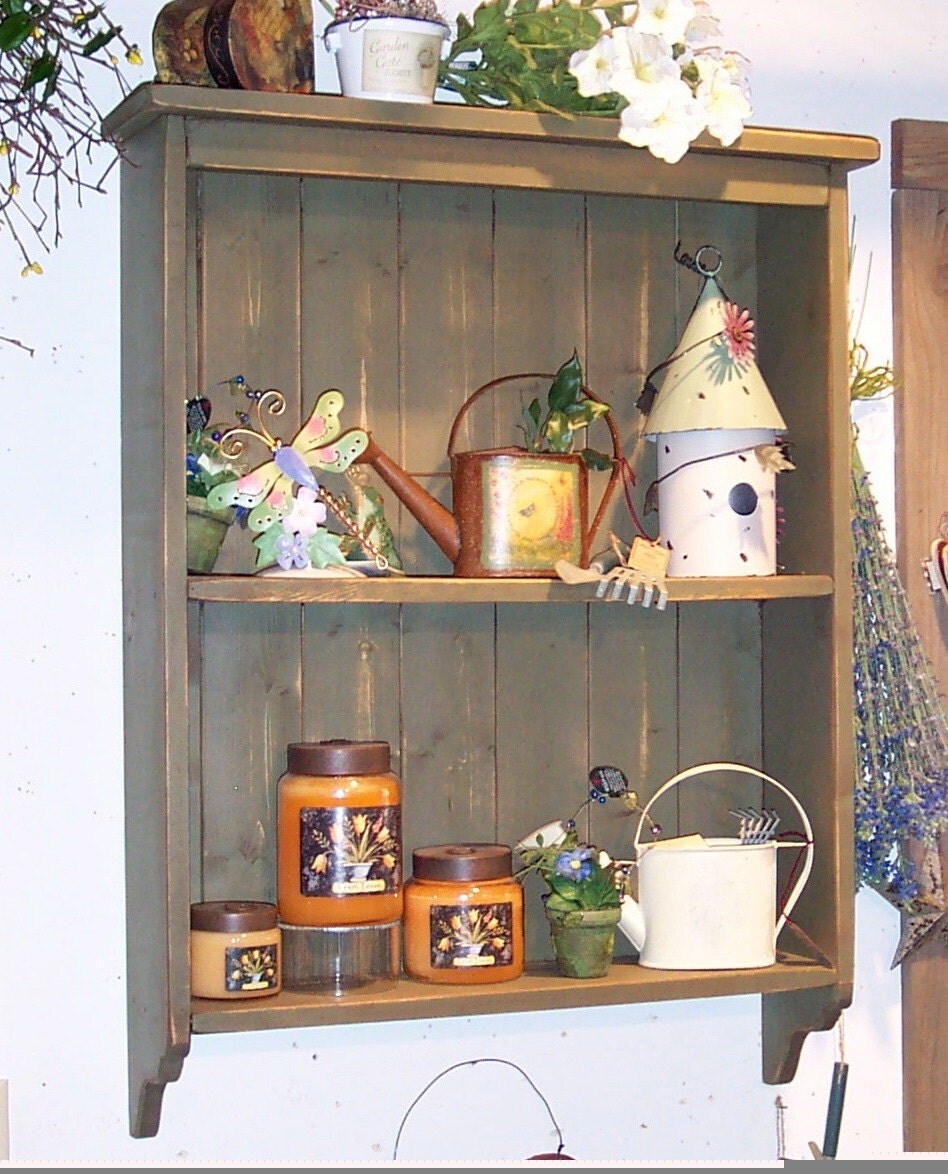 Primitive Plate Rack Wall Shelf Color Choice Free