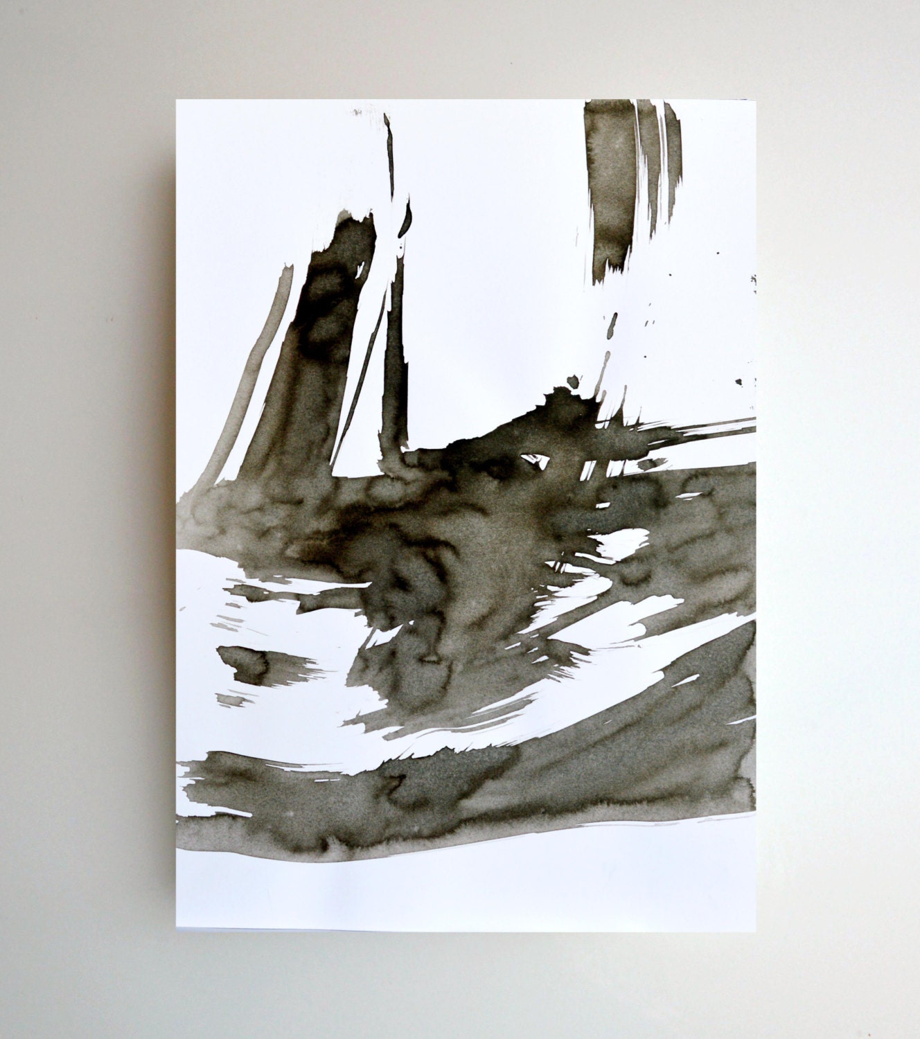 Original Abstract Art Ink DrawingOceanInk darkOriginal art