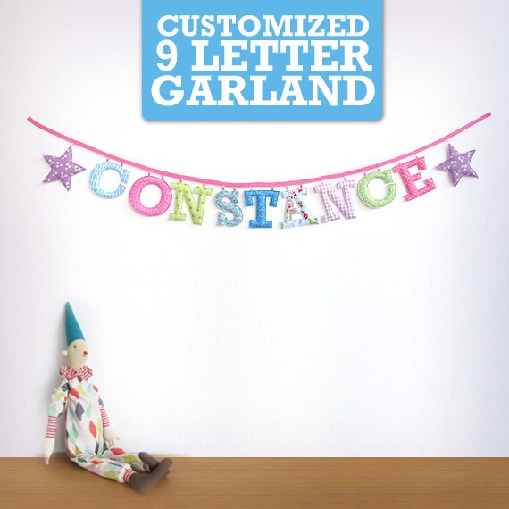 Customized Handmade Fabric Garlands -9 Letter Name Il_570xn