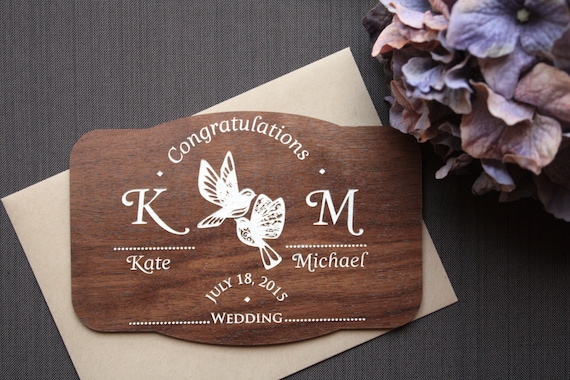  Personalized Wedding Card Congratulations. Wedding Wishes Wood