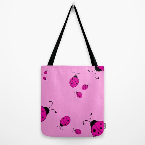 Pink Ladybug Tote Bag Light Pink Tote