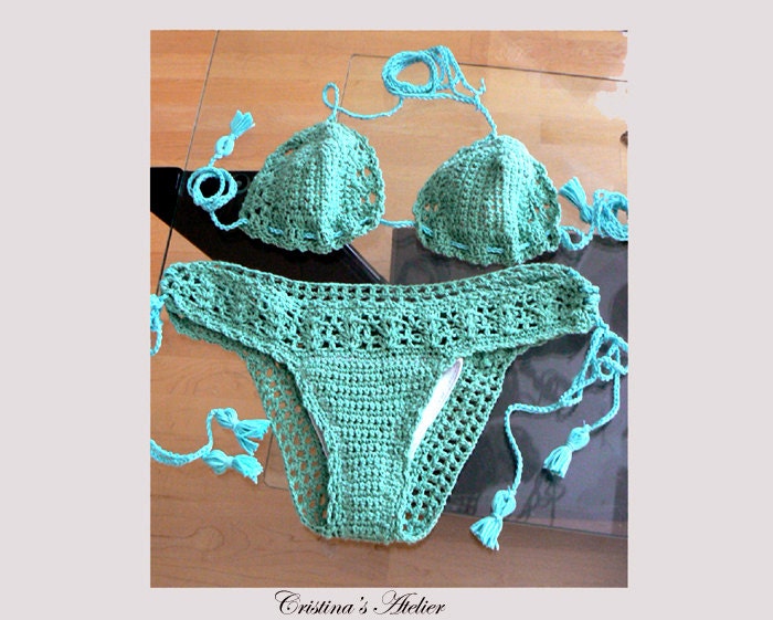 Jade tassels crochet bikini setSexy crochet brazilian