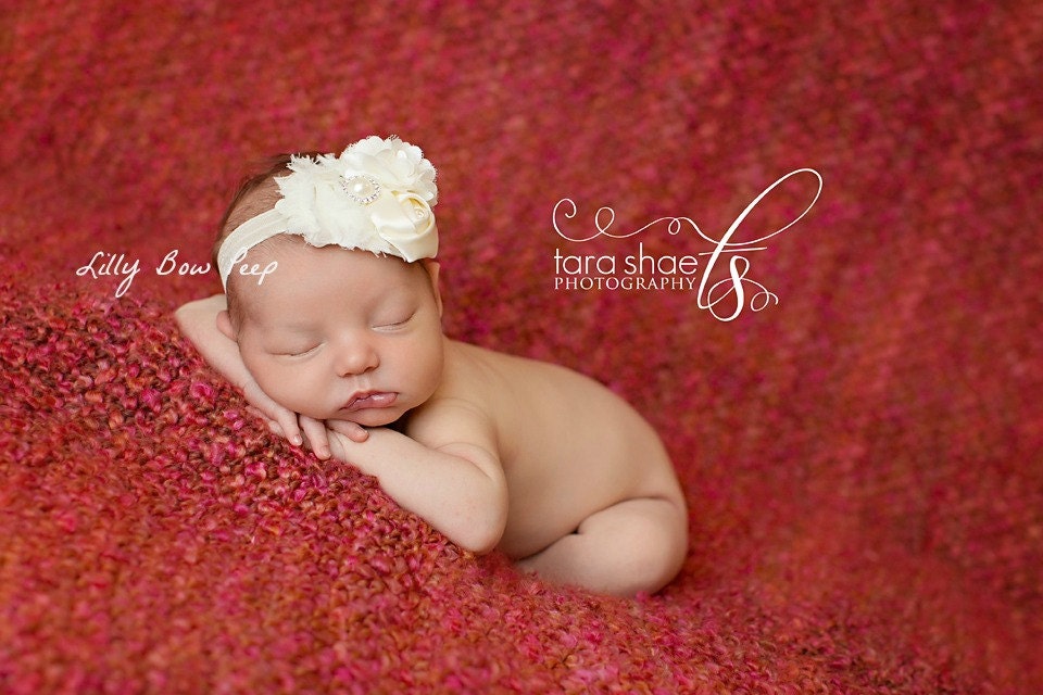 Baby HeadbandBaptism HeadbandIvory HeadbandCream