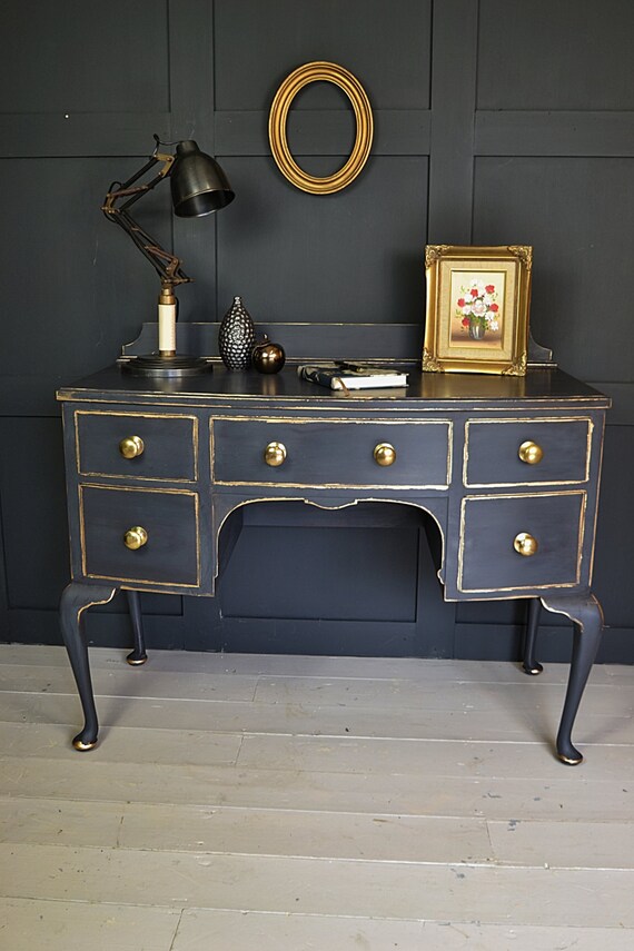 black gold shabby chic desk dressing table free uk black gold shabby chic desk dressing table free uk