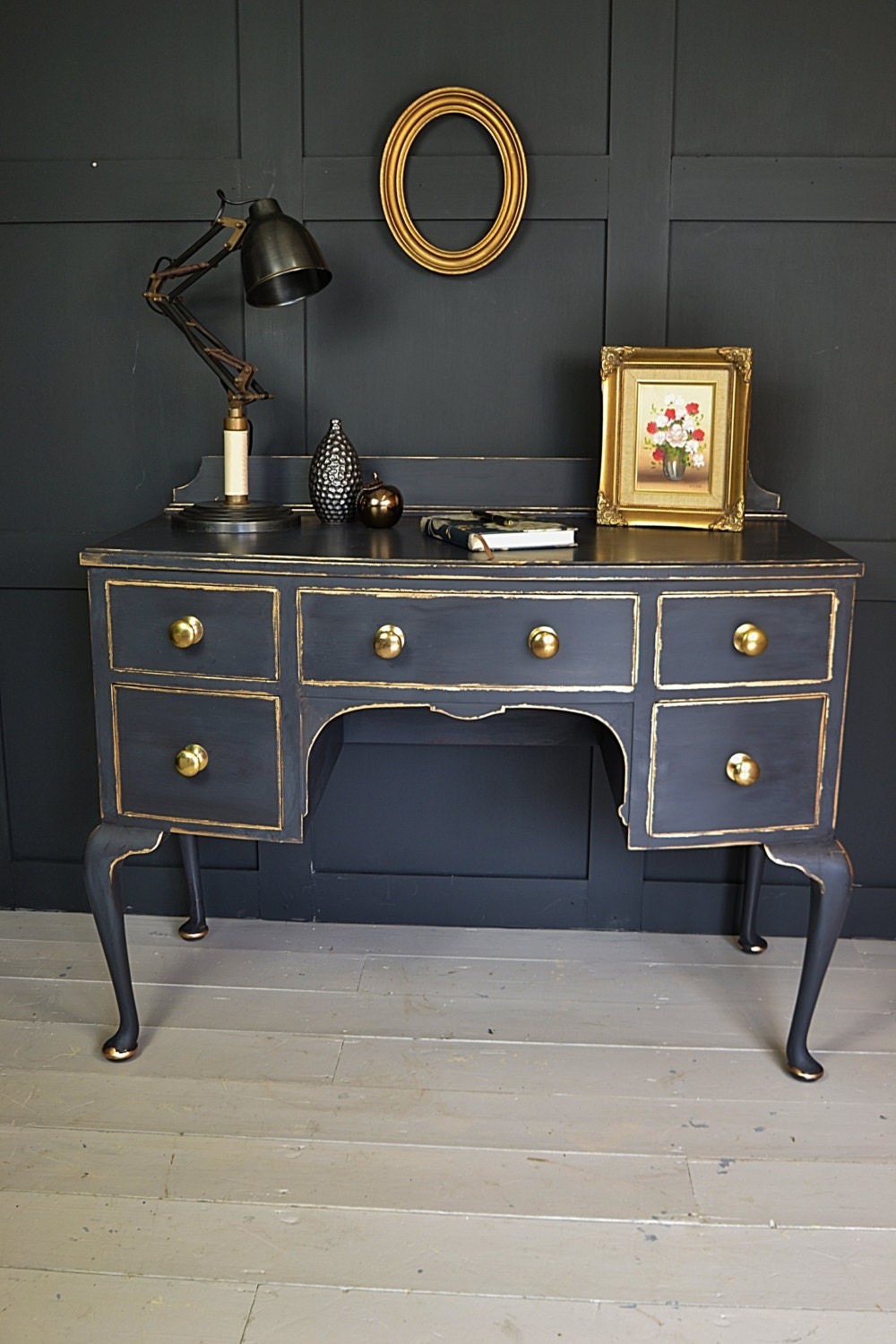 black gold shabby chic desk dressing table free uk black gold shabby chic desk dressing table free uk