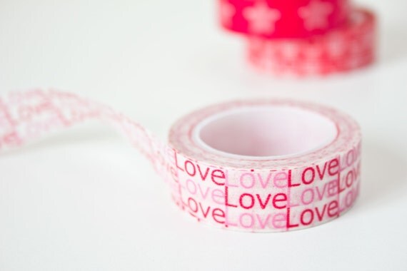 Love Washi Tape - Pink Japanese Masking Tape - Red Craft Tape in Australia
