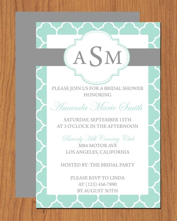 Monogram Bridal Shower Invite Editable Template Microsoft Bridal Shower Invitation Templates Microsoft Word Free