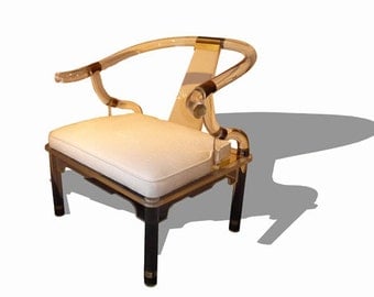 Pair of Charles Hollis Jones Lucite Chairs