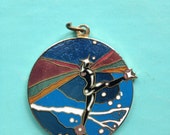 Aviva Art Deco Enamel Cloisonne Woman Dancing With The Stars Pendant